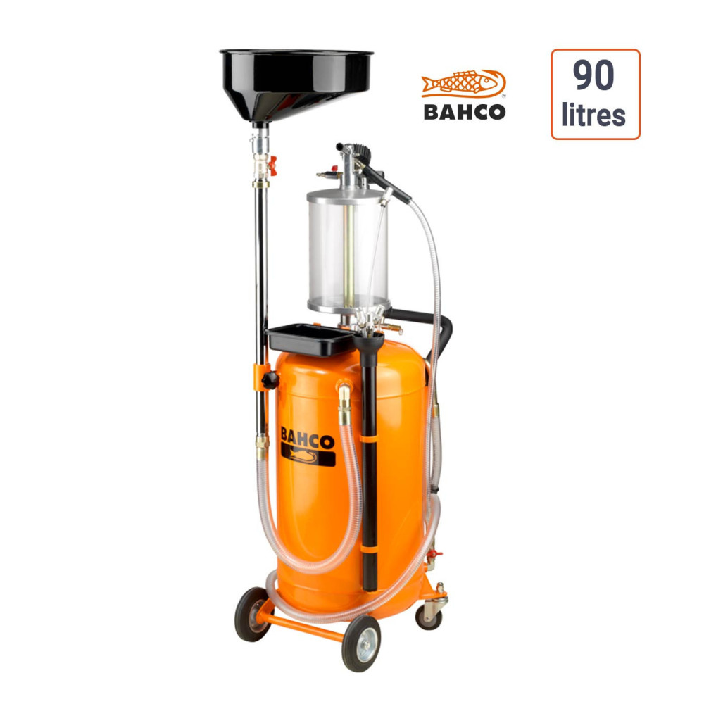 Récupérateur d'huile gravité + aspiration 90L BAHCO