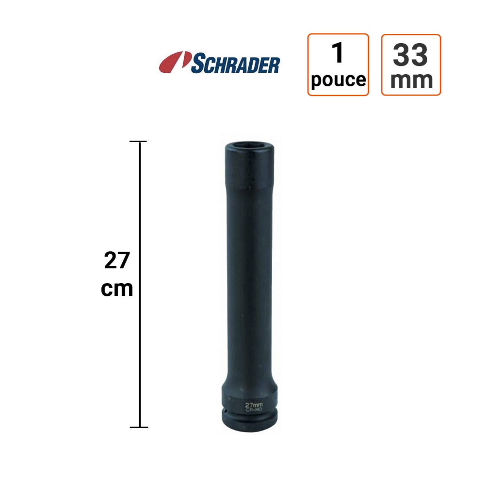 Douille à chocs Extra Longue 1 Pouce 33 mm