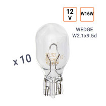 Ampoule Wedge W16W 12V Culot W2.1X9.5D - Boite de 10 ex.