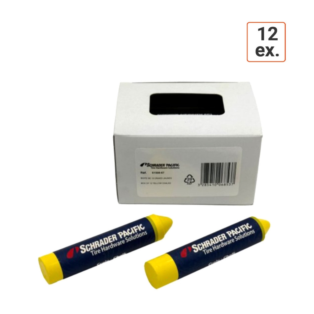 Craies de marquage pneu Jaunes Schrader boite de 12 ex.