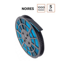 Rouleau masses autocollantes NOIRES en 5KG (5G. X 1000)