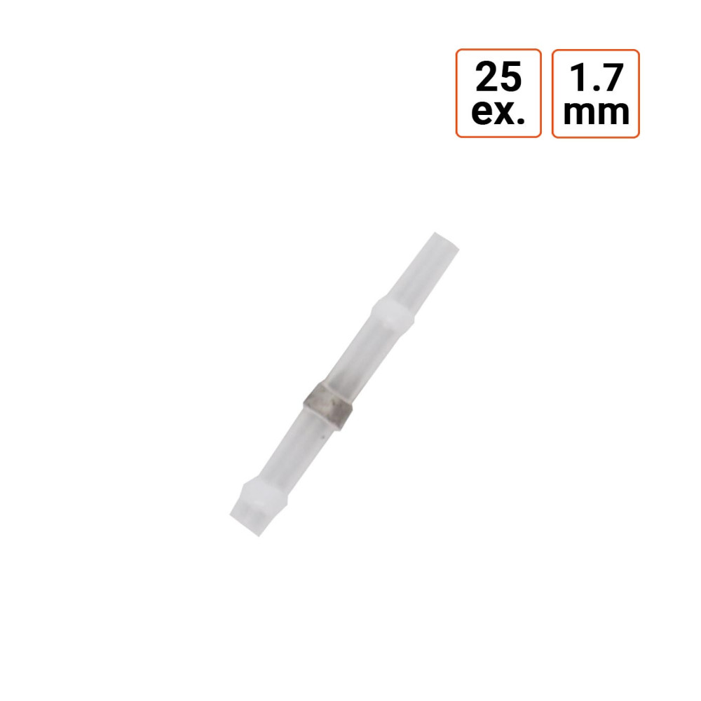 Cosse bout à bout thermorétractables diamètre 1,7 mm par 25 ex.
