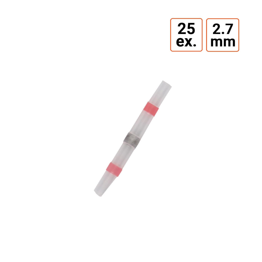 Cosse bout à bout thermorétractables diamètre 2,7 mm par 25 ex.