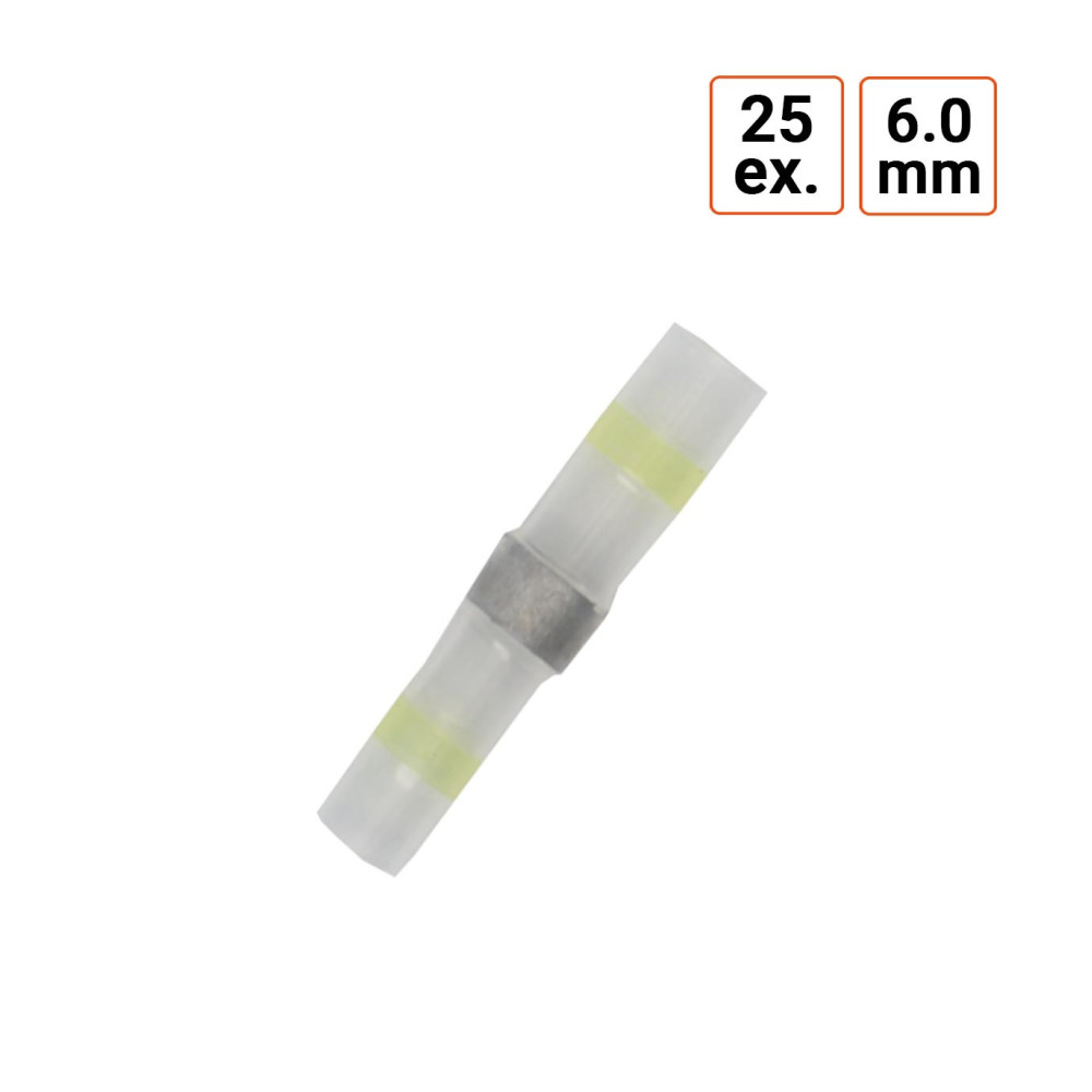 Cosse bout à bout thermorétractables diamètre 6.0 mm par 25 ex.