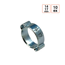 Collier à oreilles double pour tuyau 14-17 mm par 10 exemplaires
