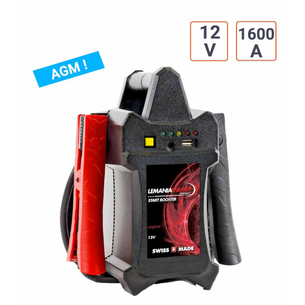 Booster Lemania 12V 1600 A et 5.8 KG de Qualité Suisse