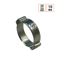 Collier à oreilles double pour tuyau 20-23 mm par 10 exemplaires