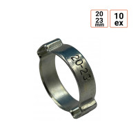 Collier à oreilles double pour tuyau 20-23 mm par 10 exemplaires