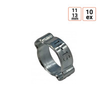 Collier à oreilles double pour tuyau 11-13mm par 10 exemplaires
