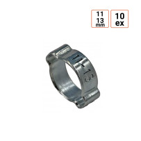 Collier à oreilles double pour tuyau 11-13mm par 10 exemplaires