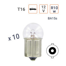 Ampoule R10W 12V tube Culot BA15S - boite de 10 ex.