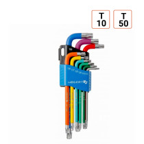 Clé Torx longues T10 à T50 en couleurs 9 pièces