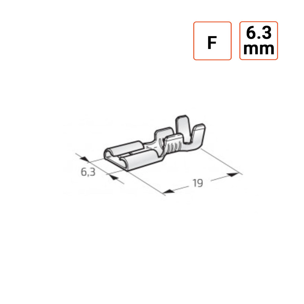 200 Cosses plates 6.3 mm x 0.4 Femelle.