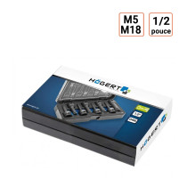 coffret douilles à chocs XZN, 8 pièces, 1/2 pouce M5-M18
