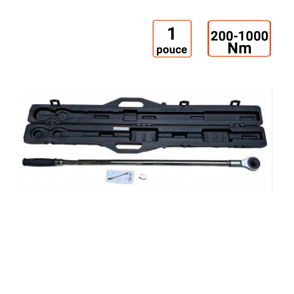 Clé dynamométrique 1 pouce Poids Lourds 200-1000 Nm