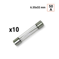 Fusible VERRE 6.35x32mm 25A par 10 ex.