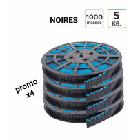 Pack de 4 Rouleaux masses autocollantes NOIRES en 5KG