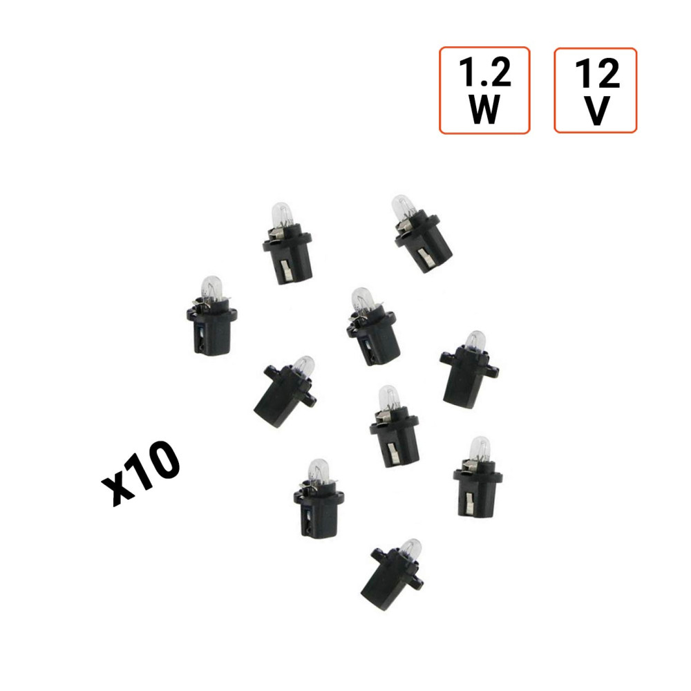 Lampe Tableau de Bord 1.2W 12V B8.5d - Boite de 10 ex.