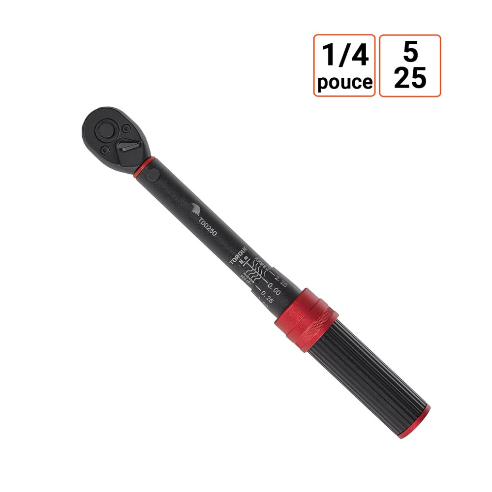 Clé dynamométrique Professionnelle 1/4 pouce 5-25 NM