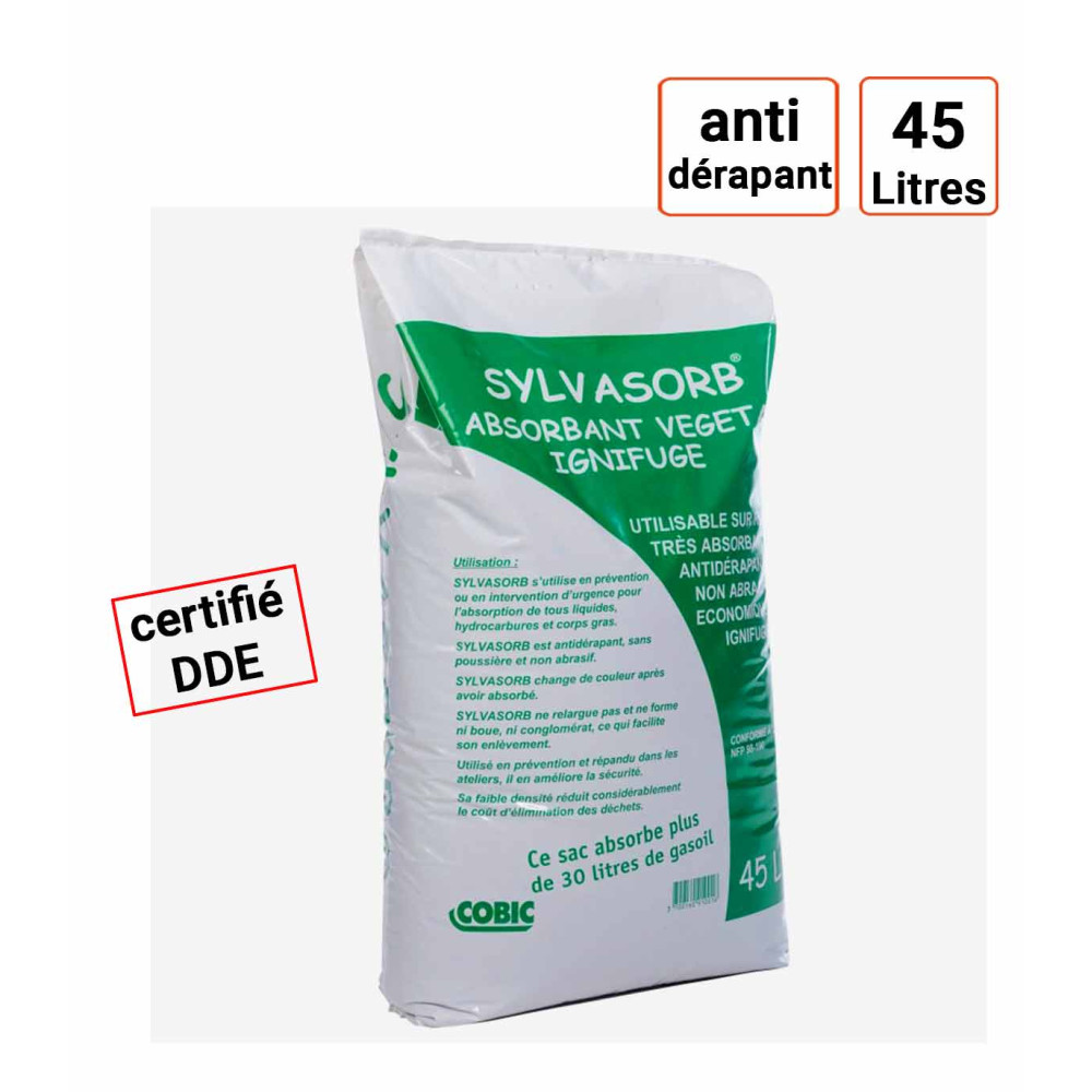Absorbant végétal SYLVASORB  sac de 45 Litres