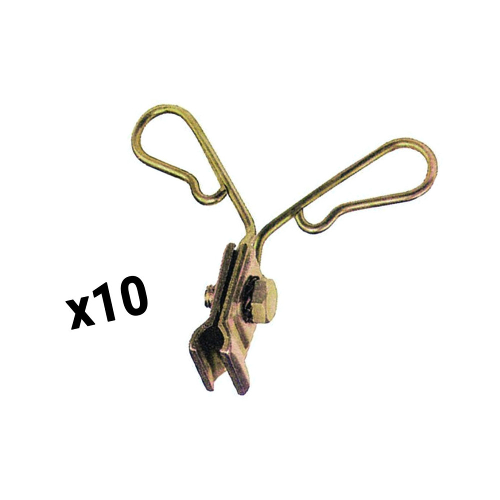 Lot de 10 Pattes de Fixation Double rallonge PL