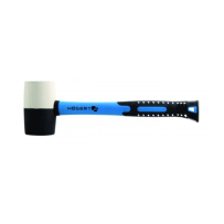 Maillet en caoutchouc noir-blanc avec manche en fibre de verre 680 g