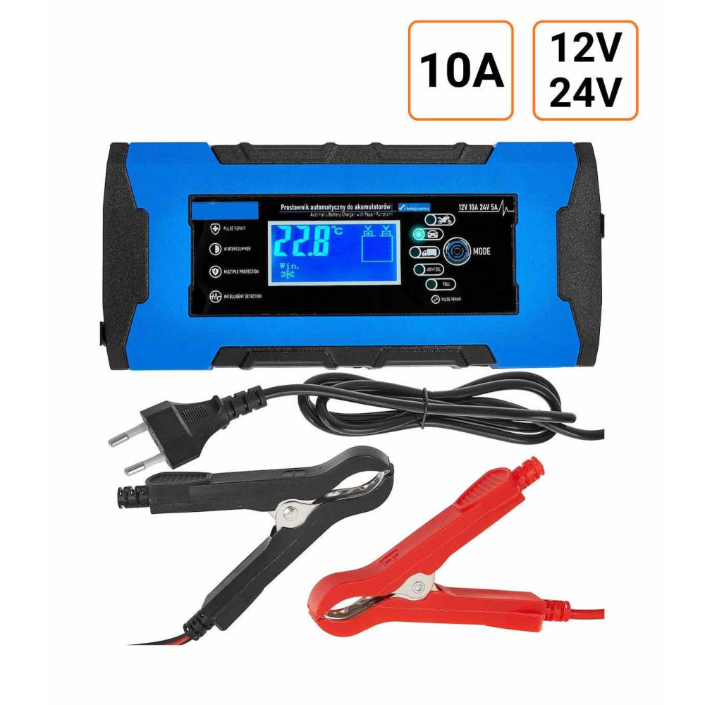 Chargeur automatique et régénérateur de batterie 12/24V 10A
