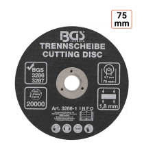 Disque à tronçonner 75 mm - vendu par 10 ex.