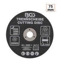 Disque à tronçonner 75 mm - vendu par 10 ex.