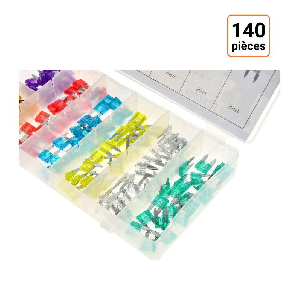 Coffret assortiment de 140 mini fusibles