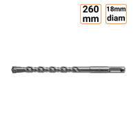 Foret à béton SDS+ en 260 mm doté de 4 taillants diamètre 18 mm