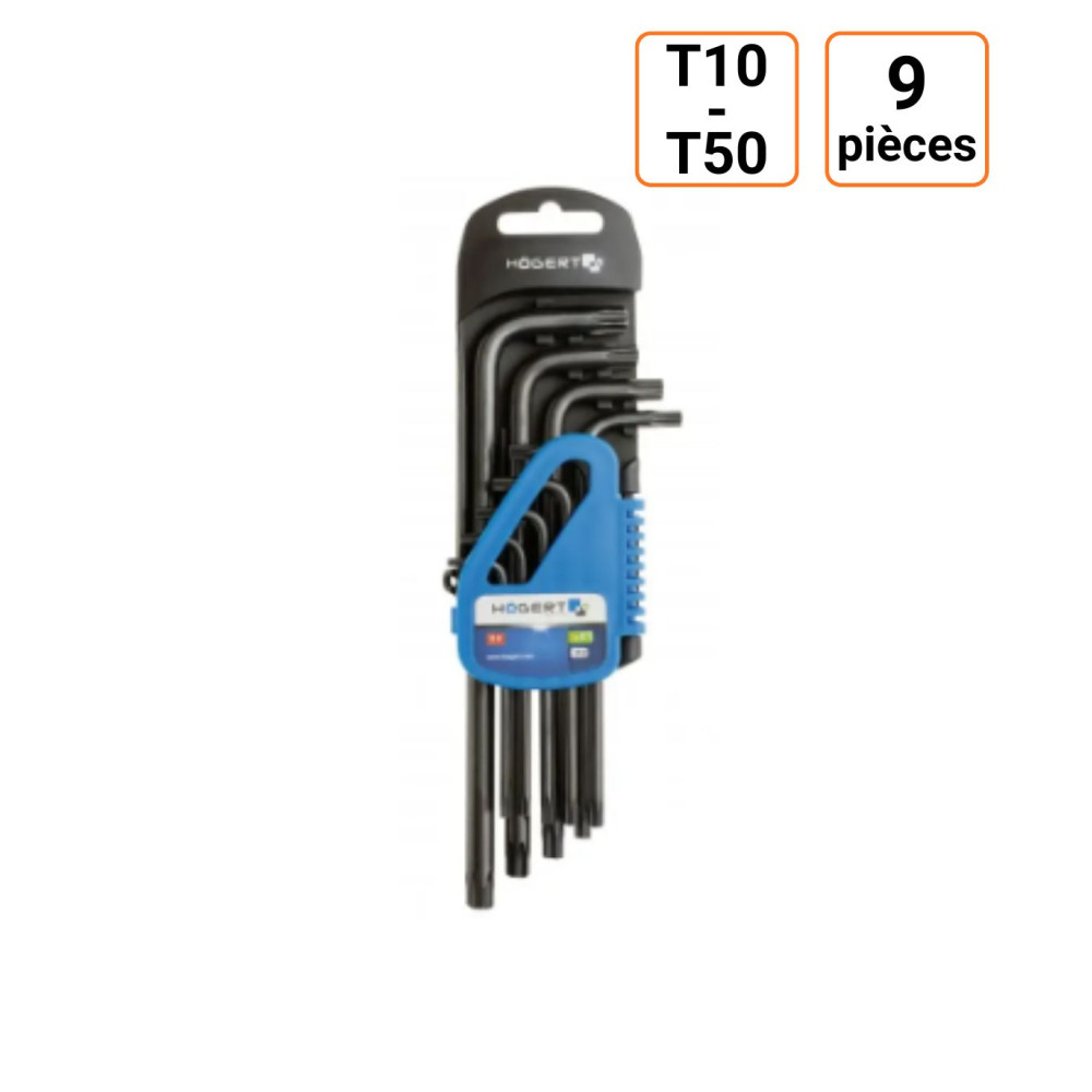 Jeu de 9 clés TORX T10 - T50 noir