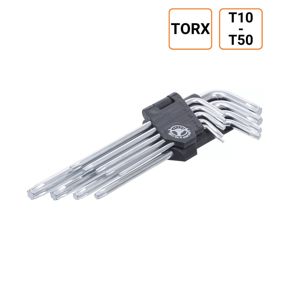 Lot de 9 clés allen longues Torx de T10 à T50