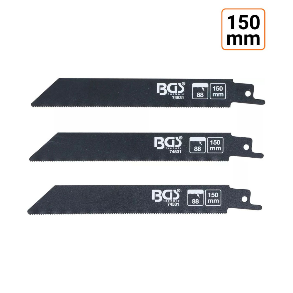 Jeu de 3 lames de scie sabre pour métaux