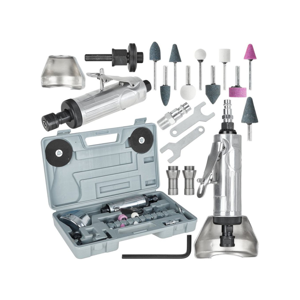 Coffret de meuleuse pneumatique avec lot d'accessoires