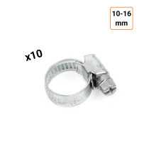 Colliers de serrage en acier W1 galvanisé 9mm taille 10-16 mm par 10 ex.