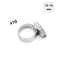 Colliers de serrage en acier W1 galvanisé 9mm taille 10-16 mm par 10 ex.