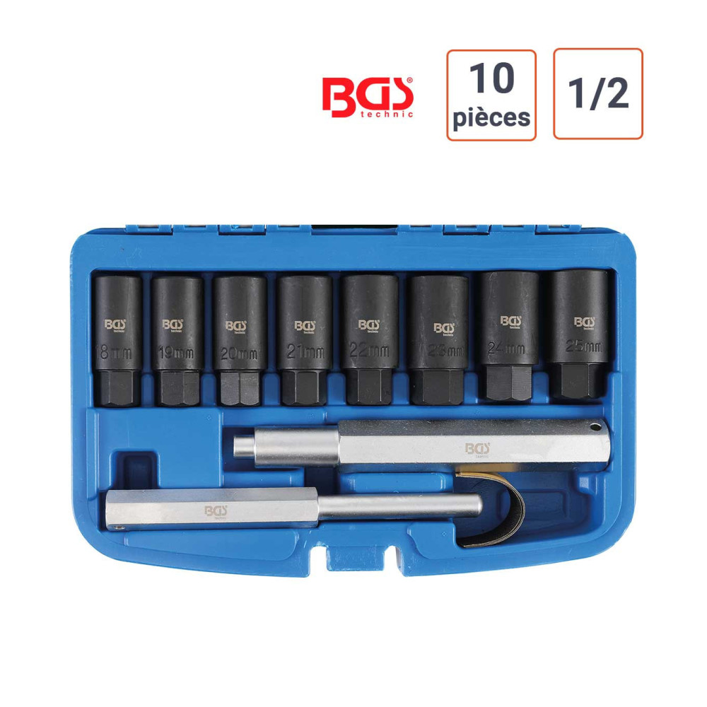 Coffret 8 douilles pour écrou antivol de jante