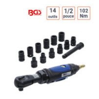 Coffret Cliquet pneumatique 1/2 pouce  102NM 14 outils