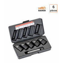 Coffret 5 douilles spiralées de torsion pour écrous antivol BAHCO