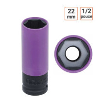 Douille à chocs 1/2 pouce ultra mince en 22 mm avec protection