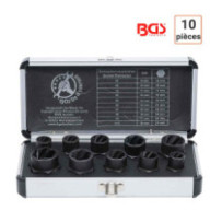 Coffret 10 douilles spiralées antivol de 16 à 27 mm