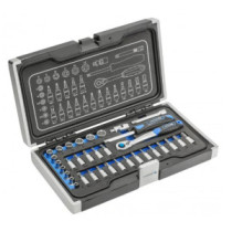 Coffret douilles et cliquet 1/4 de 34 pièces Qualité PRO