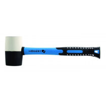 Maillet en caoutchouc noir-blanc avec manche en fibre de verre 680 g