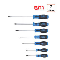 Lot de 7 tournevis 4 plats et 3 cruciformes