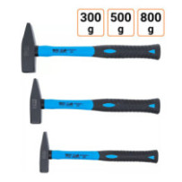 Lot de 3 marteaux de serrurier manche en fibres de verre de 300 à 800 g