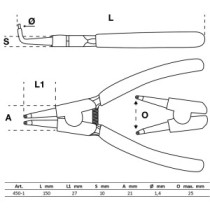  Pince pour circlips coudée pour circlips extérieurs 150 mm - 2