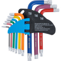  9 clés torx multicolore courtes avec perçage T10 à T50 - 3