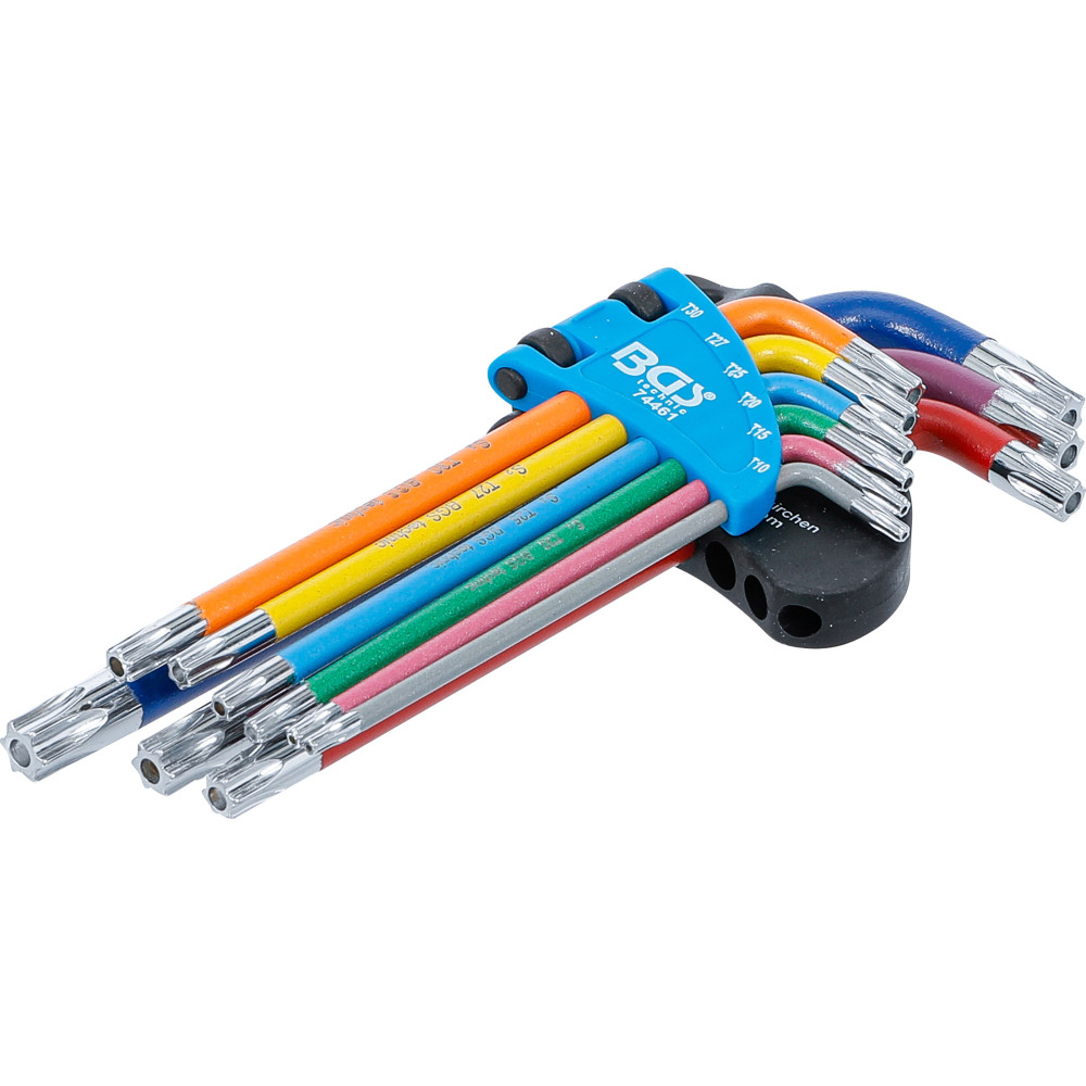 9 clés torx multicolore avec perçage T10 à T50 - 1