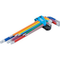 9 clés torx multicolore extra longues avec perçage et tête sphérique T10 à T50 - 1